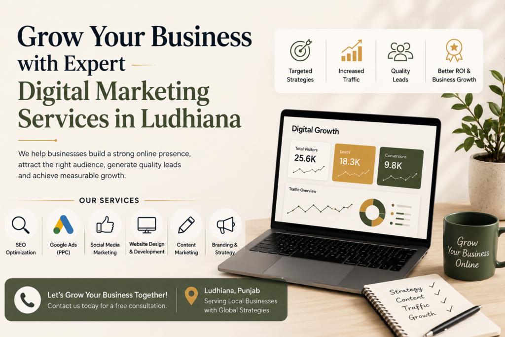 Grow Your Business with Expert Digital Marketing Services in Ludhiana including SEO, Google Ads, social media marketing and website development.